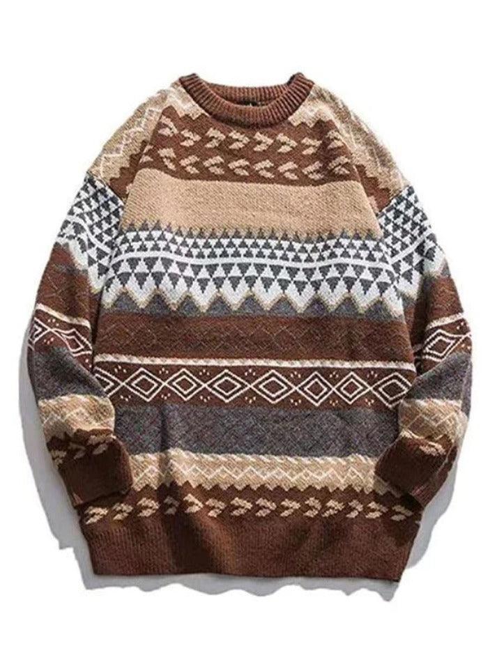 Levoire | Grande Taille Pull En Jacquard Texturé Braun