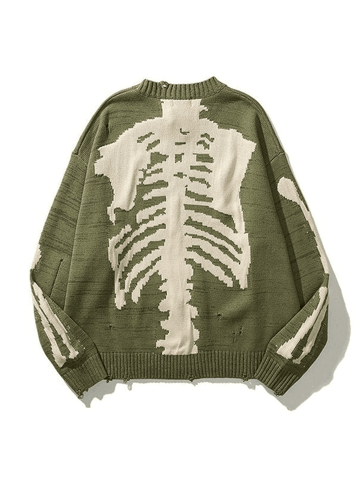 Levoire | Grande Taille Pull En Tricot Squelette Vert