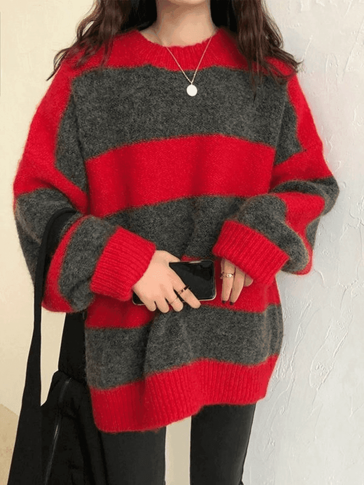 Levoire | Grandes Tailles Pull Rayé Rot Taille unique