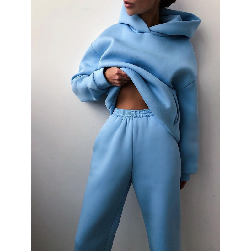 Levoire | Ensemble De Jogging Surdimensionné Pour Femmes Bleu