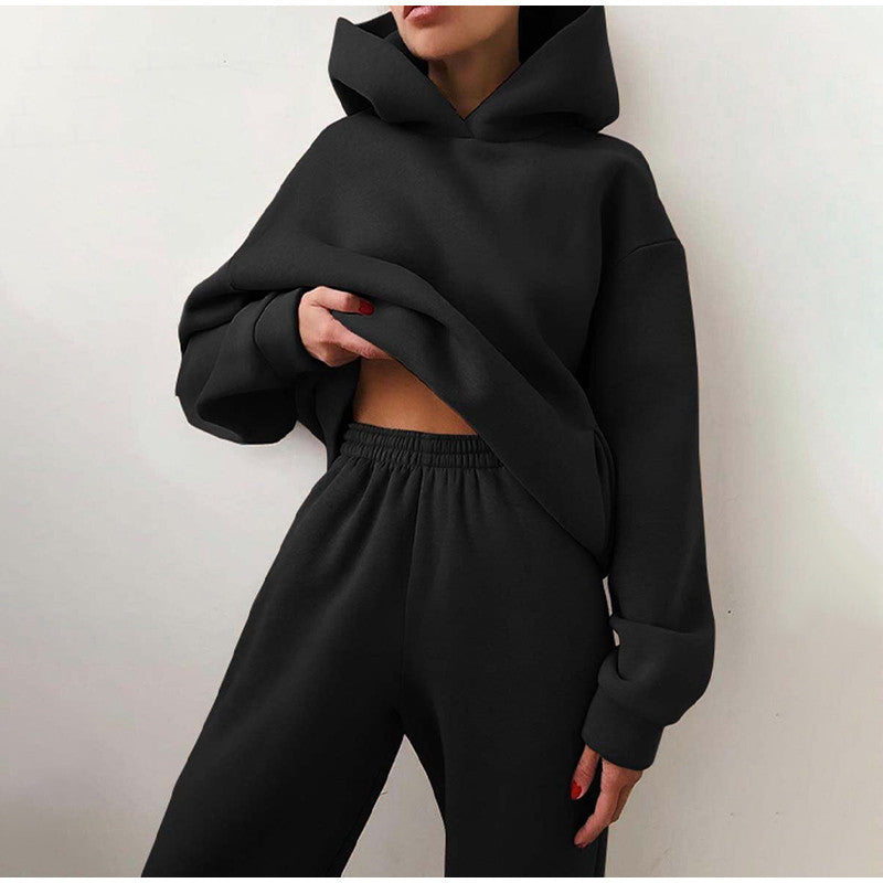 Levoire | Ensemble De Jogging Surdimensionné Pour Femmes Noir