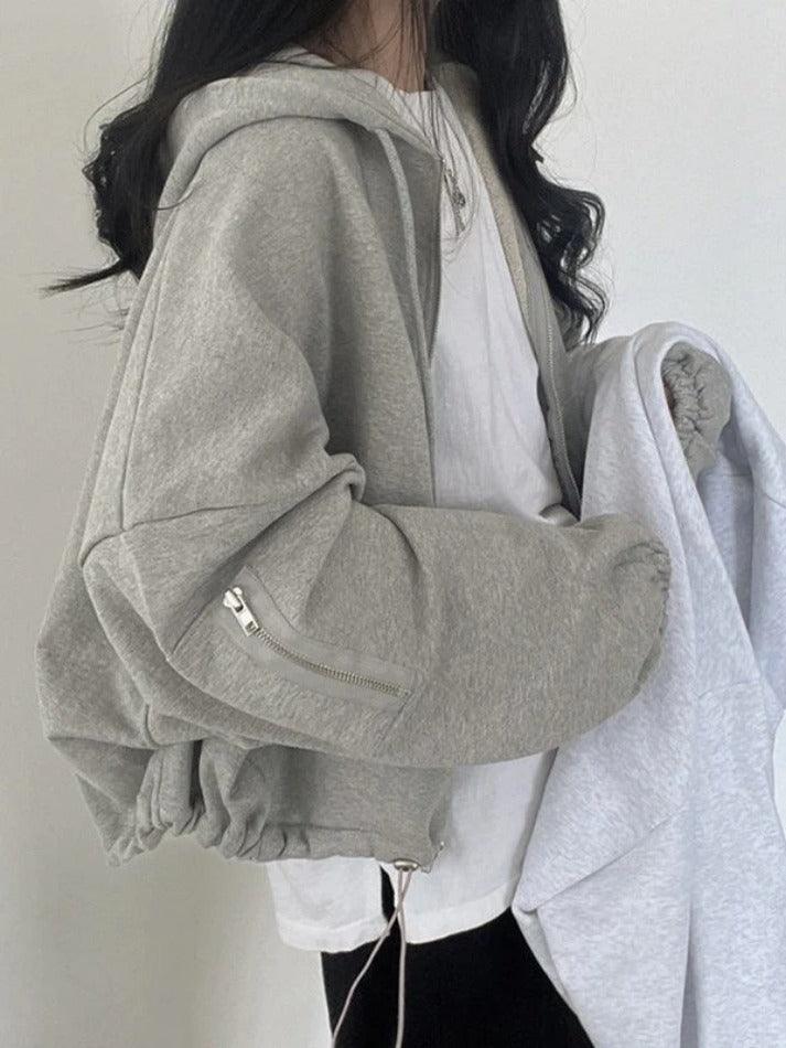 Levoire | Grande Taille Zipup Sweat À Capuche Gris