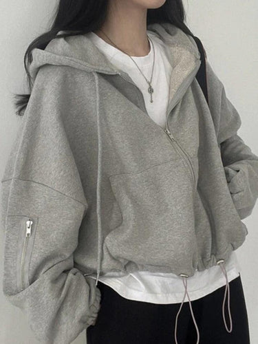 Levoire | Grande Taille Zipup Sweat À Capuche Gris