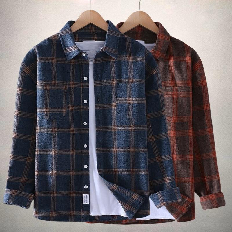Levoire | Chemise À Manches Longues À Carreaux Imprimée Avec Poche