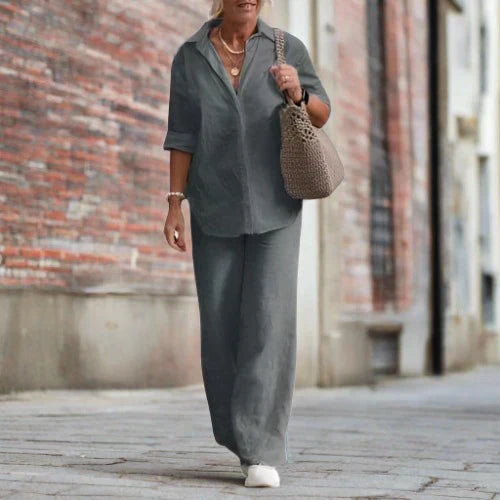 Levoire | Ensemble Élégant Deux Pièces Femme Gris