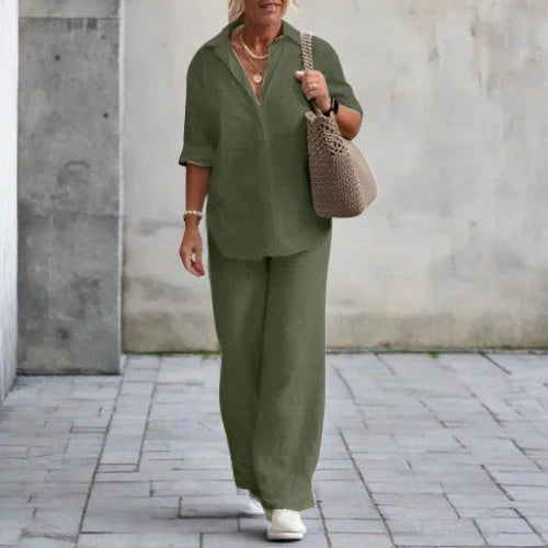 Levoire | Ensemble Élégant Deux Pièces Femme Vert clair
