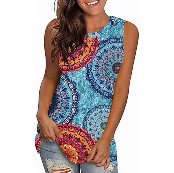 Levoire | T-Shirt Imprimé Sans Manches Bleu