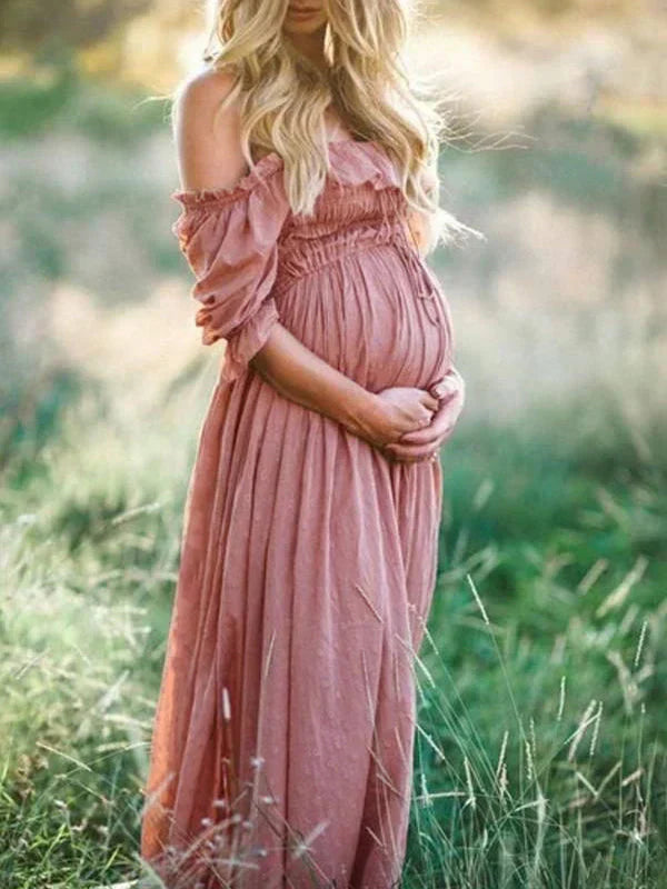 Levoire | Robe De Grossesse À Épaules Dénudées Confortable Et Élégante