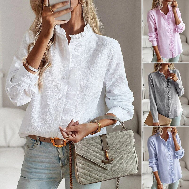Levoire | Blouse Élégante Avec Fermeture À Bouton Et Volants