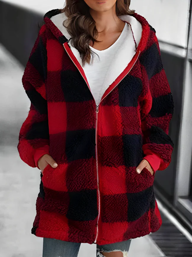 Levoire | Grande Taille Sweat À Capuche En Peluche Décontracté Veste Rot