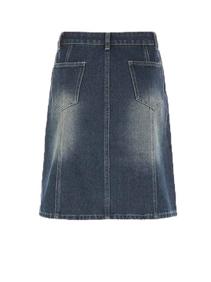 Levoire | Jupe Midi En Denim Cargo Panneau