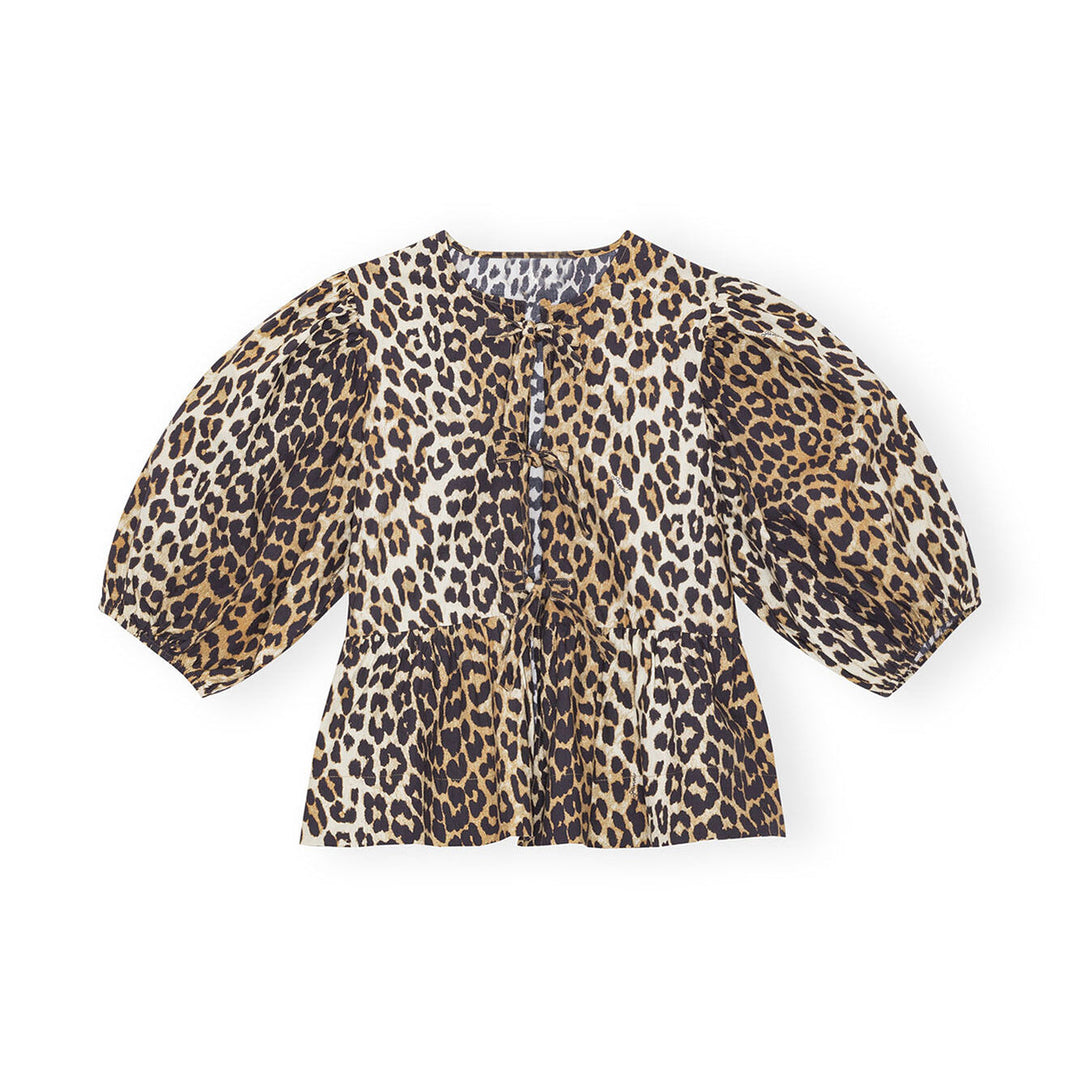 Levoire | Chemise à nœud élégante Impression de léopard