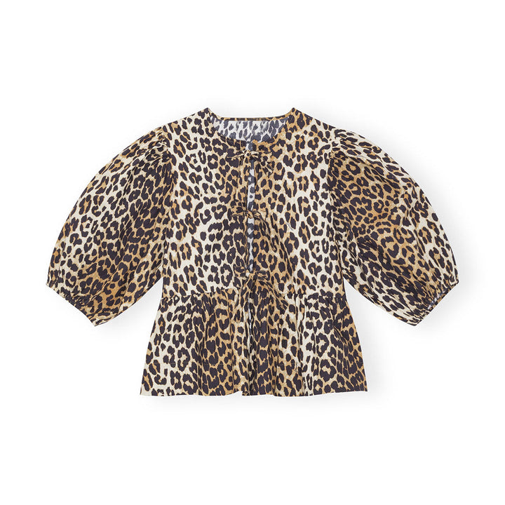 Levoire | Chemise à nœud élégante Impression de léopard