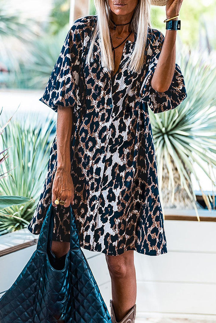 Levoire | Imprimé Léopard Robe D'Été Motif léopard