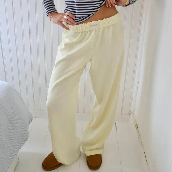 Levoire | Pantalon En Lin Léger Et Doux Jaune