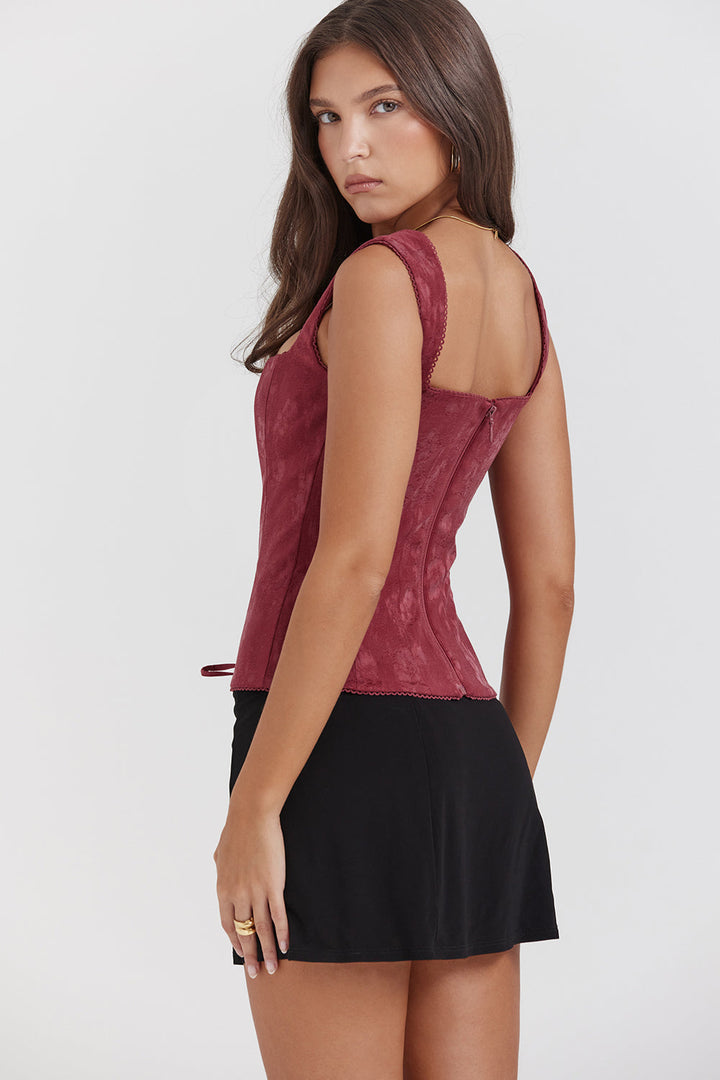 Levoire | Merlot Lacet De Chaussure Corset Chemise