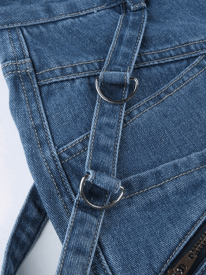 Levoire | Jean Cargo Baggy Patchwork Bleu