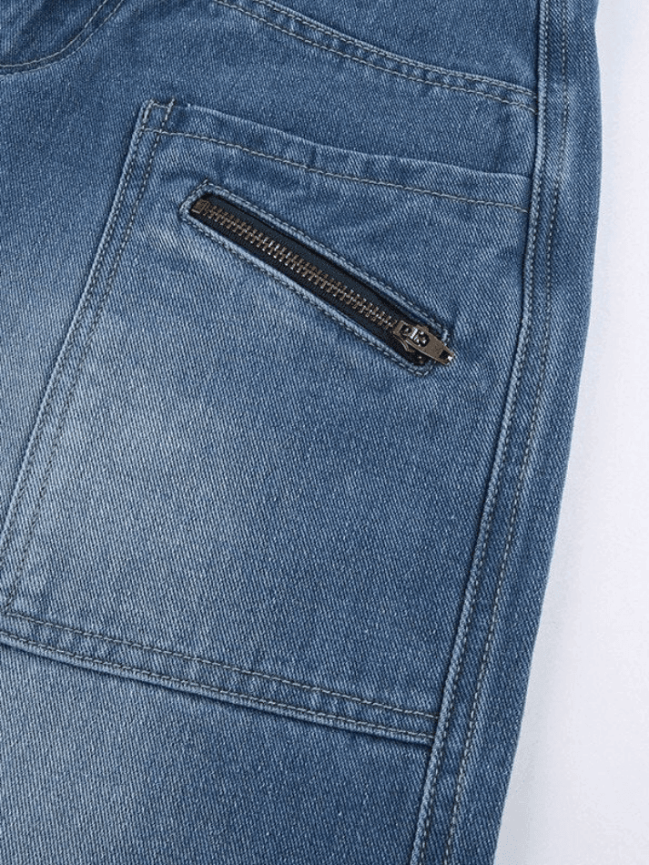 Levoire | Jean Cargo Baggy Patchwork Bleu