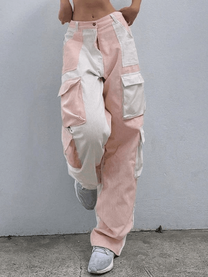 Levoire | Pantalon Cargo En Velours Côtelé Patchwork