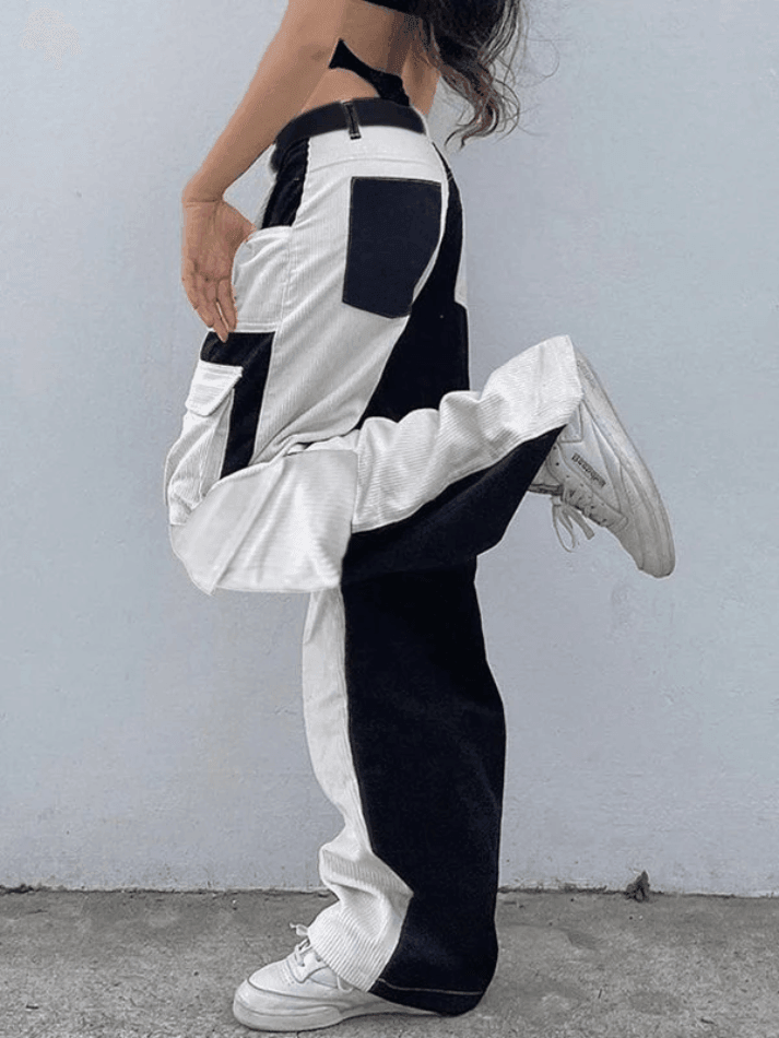 Levoire | Pantalon Cargo En Velours Côtelé Patchwork
