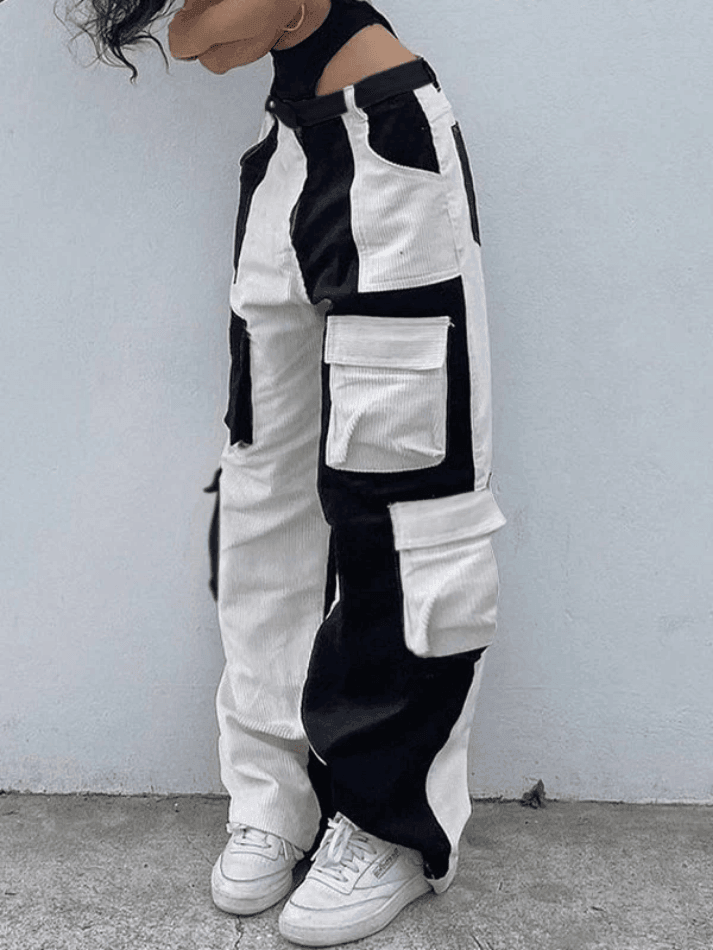 Levoire | Pantalon Cargo En Velours Côtelé Patchwork