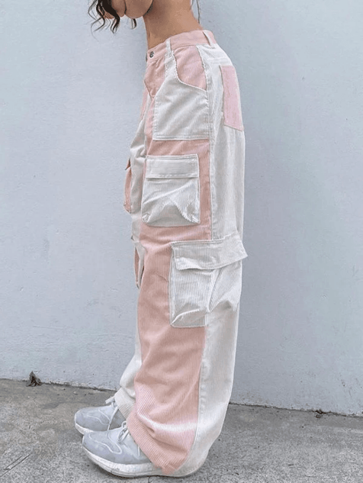 Levoire | Pantalon Cargo En Velours Côtelé Patchwork