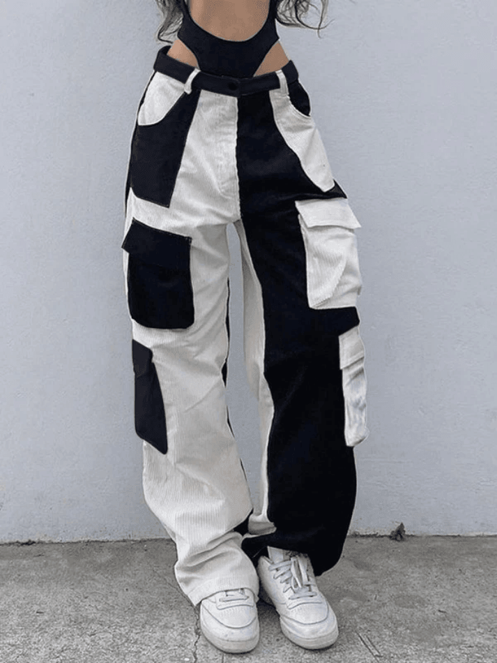 Levoire | Pantalon Cargo En Velours Côtelé Patchwork
