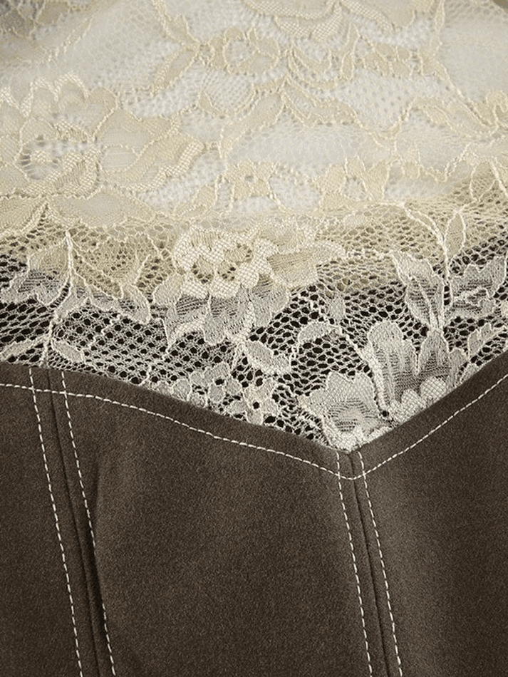 Levoire | Haut Corset À Boutons En Dentelle Patchwork