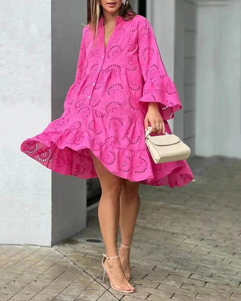 Levoire | Robe Mini Ibiza Élégante Rose foncé