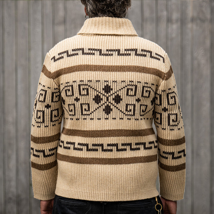 Levoire | Viininkorjuu Jacquard Pull Homme Veste avec Fermeture Éclair