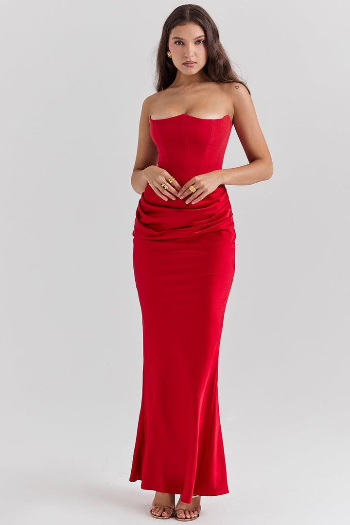 Levoire | Élégantes Sans Paule Corset Maxi Robe