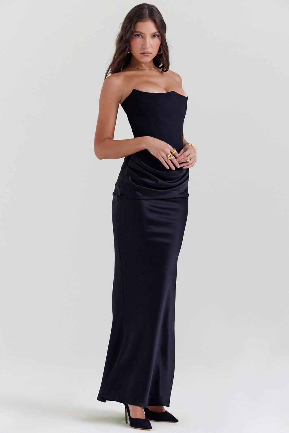 Levoire | Élégantes Sans Paule Corset Maxi Robe