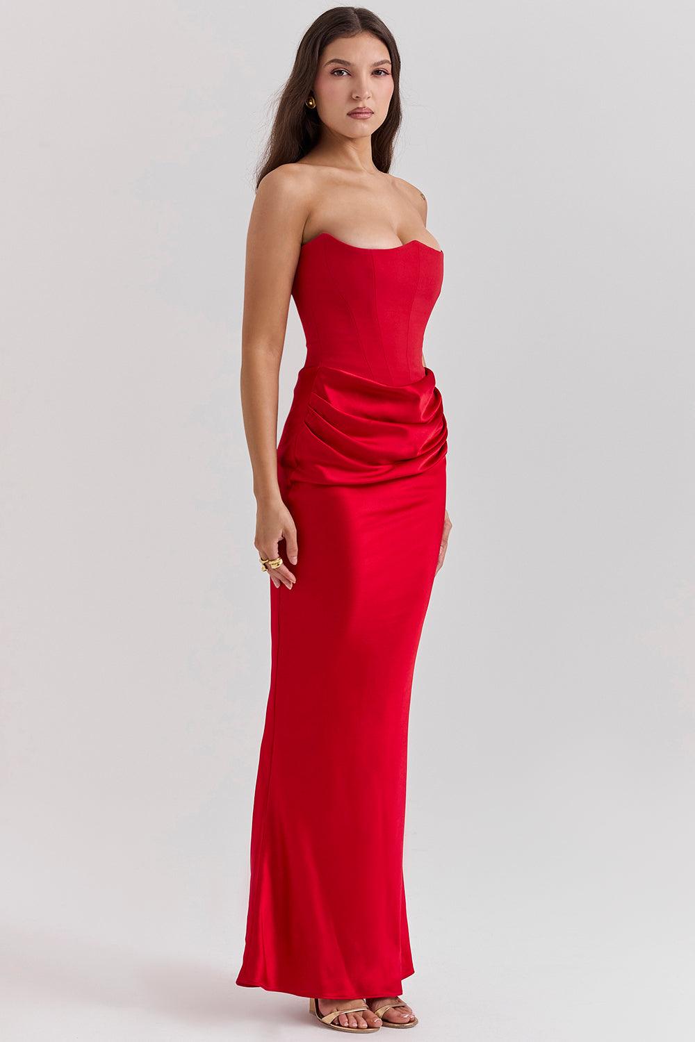 Levoire | Élégantes Sans Paule Corset Maxi Robe