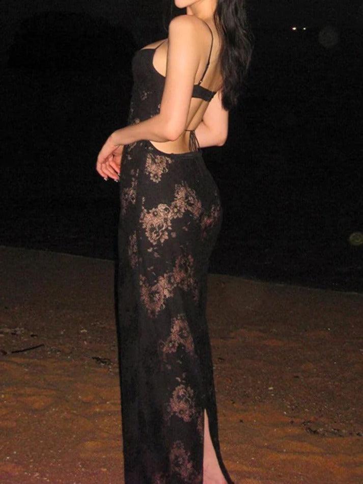 Levoire | Perspective Dos Nu Lacé Silhouette Robe Maxi