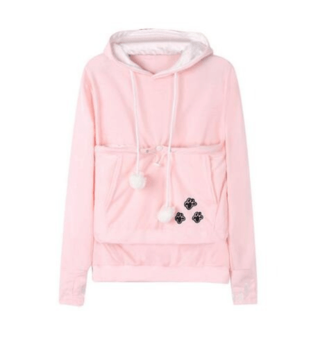 Levoire | Sweat à capuche élégant pour les amoureux des animaux Poche ventrale confortable pour animaux de compagnie Rosa