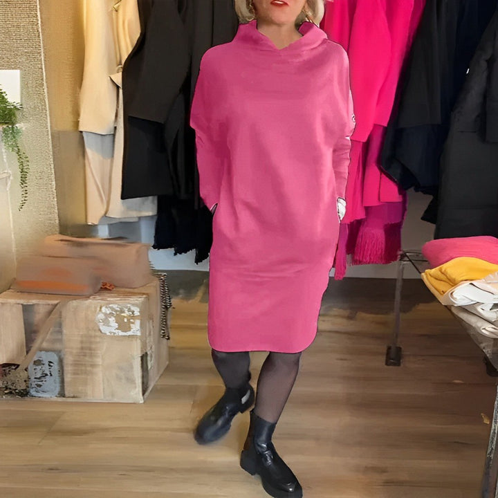 Levoire | Robe unie avec capuche et poches Rosa
