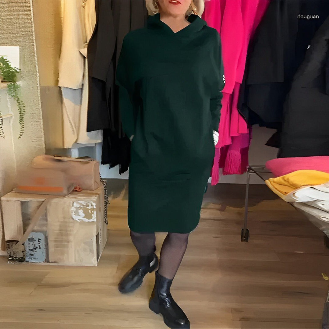 Levoire | Robe unie avec capuche et poches Vert