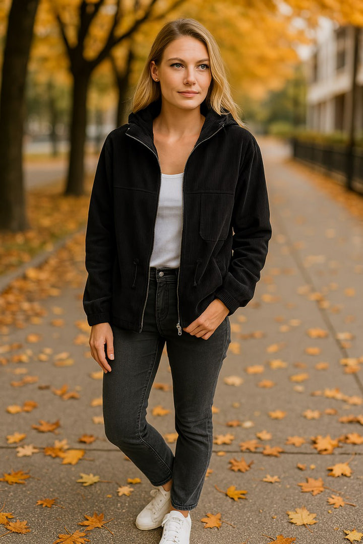 Levoire | La veste à capuche décontractée pour femmes Noir