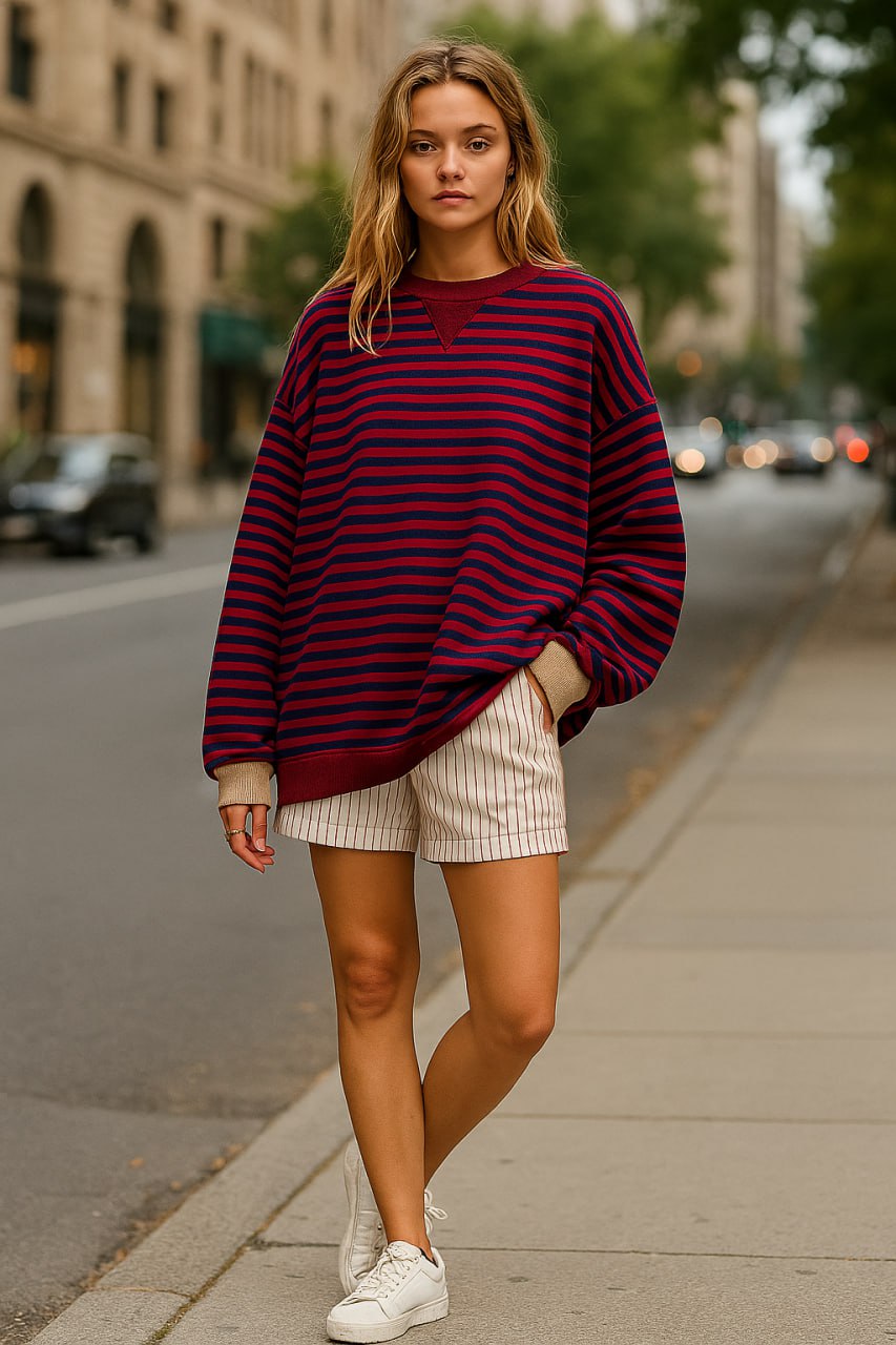 Levoire | Pull décontracté rayé Rot