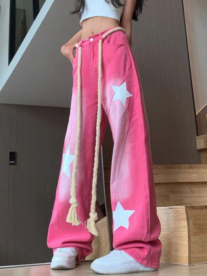 Levoire | Jean Boyfriend À Motifs Étoiles Roses