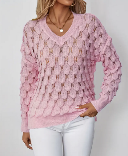 Levoire | Pull Classique En Tricot À Col En V Rosa
