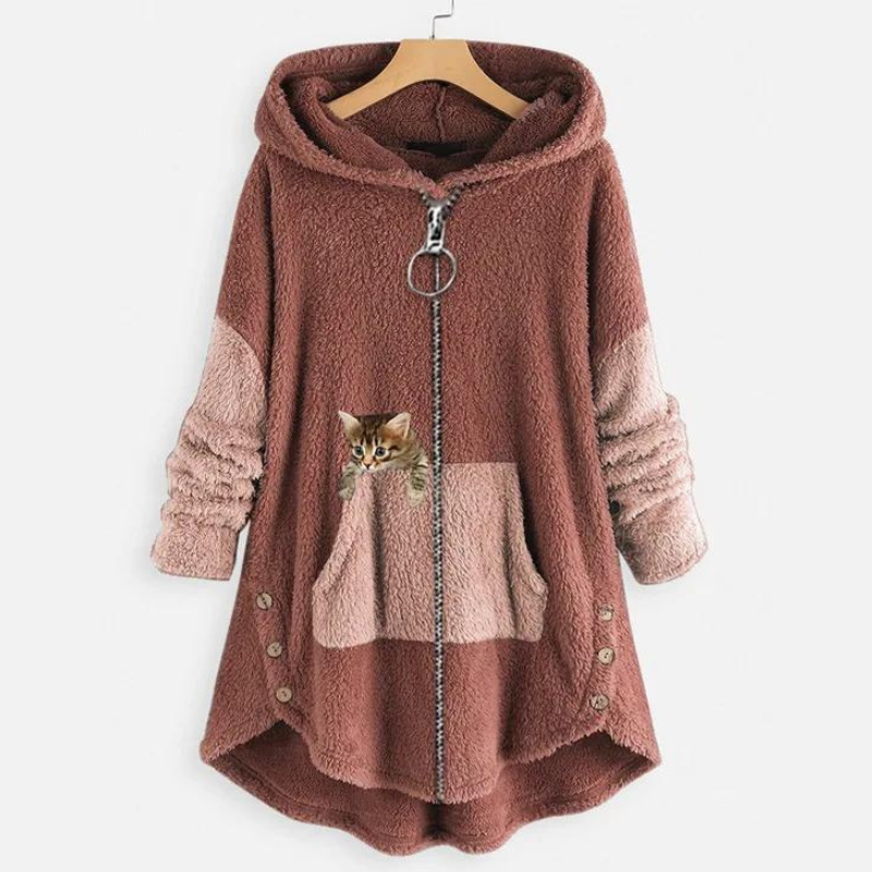 Levoire | Veste En Fleece À Manches Longues Avec Capuche Et Fermeture Éclair Rosa