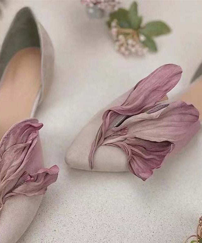 Levoire | Ballerines en dentelle fleur de rose