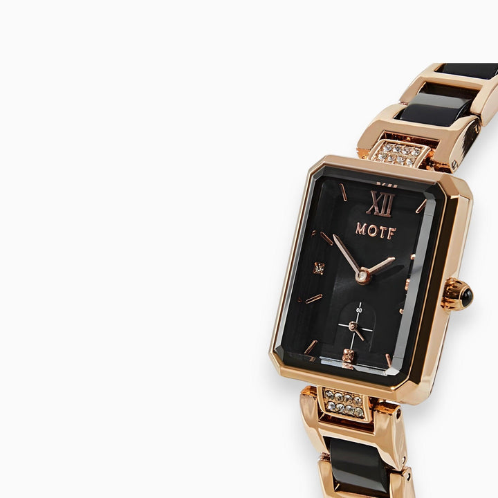 Levoire | Or Noir Montre Rectangulaire