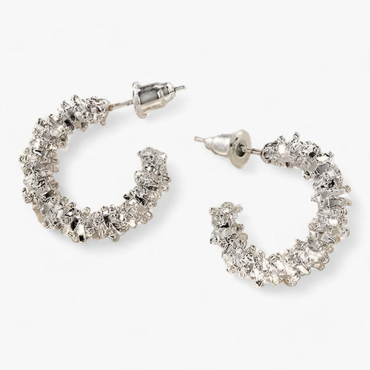 Levoire | Boucles D'Oreilles En Métal Ondulé Tourné De Vignoble Argent