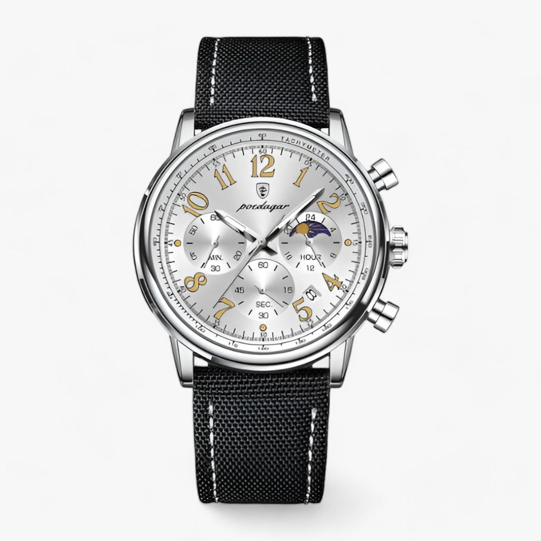 Levoire | Montre Avec Cadran En Acier Et Bracelet En Silicone Durable Argent Blanc