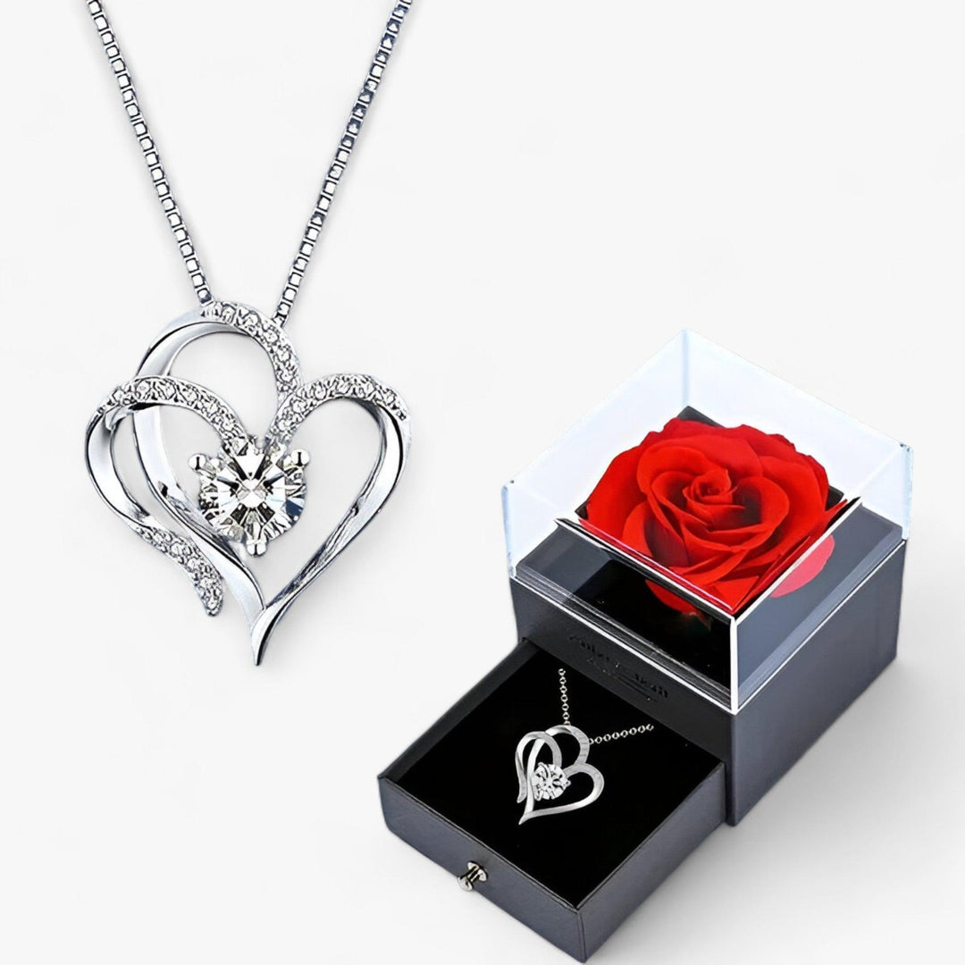Levoire | Collier Élegant Cœur Zirconium Dans Un Luxueux Emballage Cadeau Rose