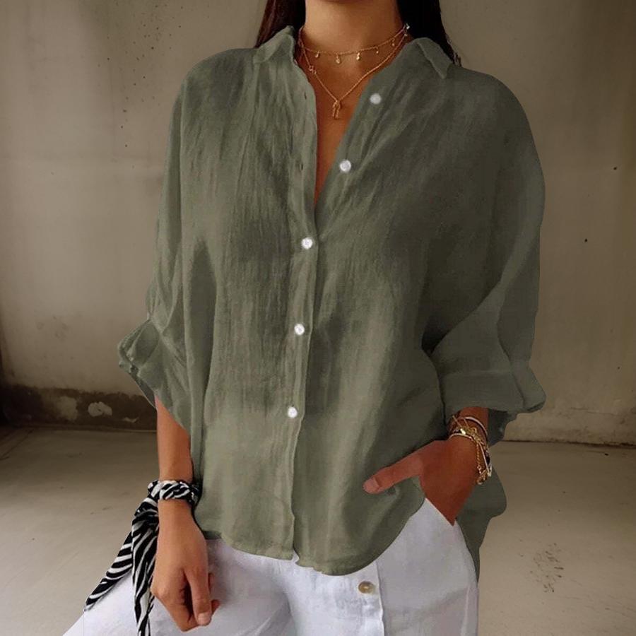 Levoire | Élégante Chemise En Lin Vert