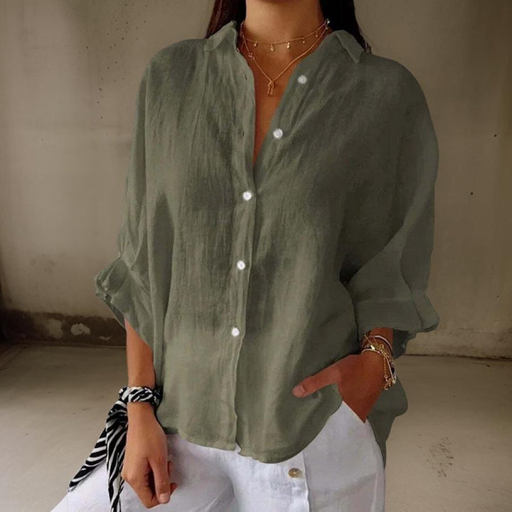 Levoire | Élégante Chemise En Lin Vert