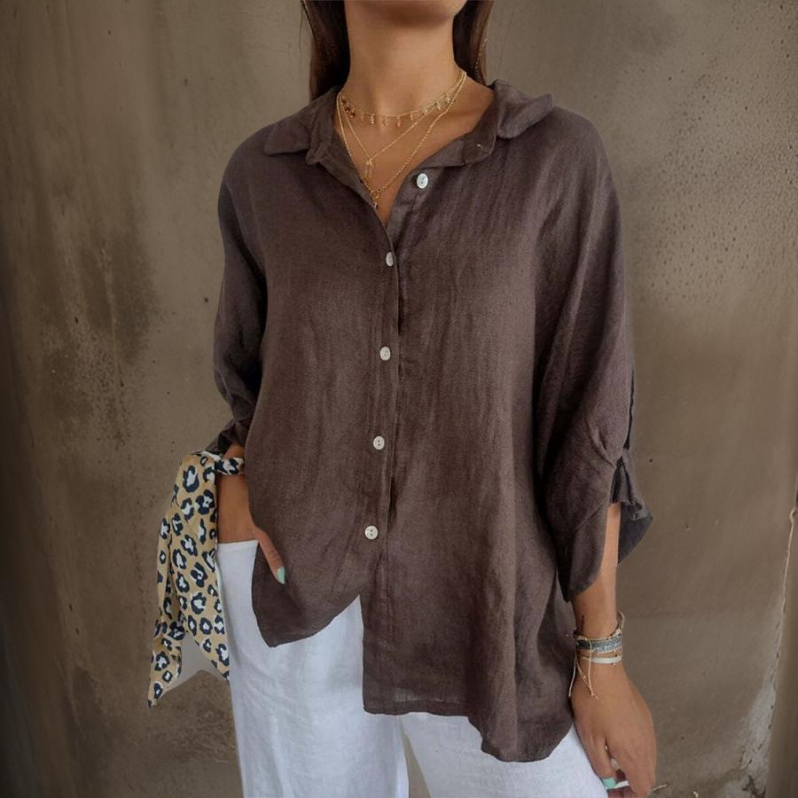 Levoire | Élégante Chemise En Lin Braun
